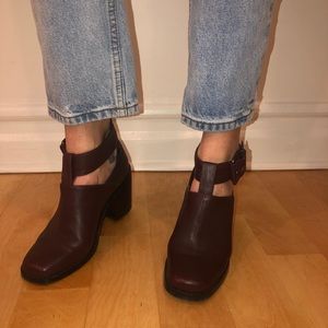 Nasty Gal maroon high heeled boots